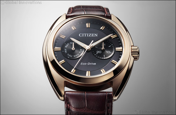 CITIZEN: Svelte BU4108-11H dress watch in black and rose gold plating makes an impact