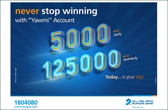 'Burgan Bank Announces Names of the Daily Lucky Winners of Yawmi Account Draw''