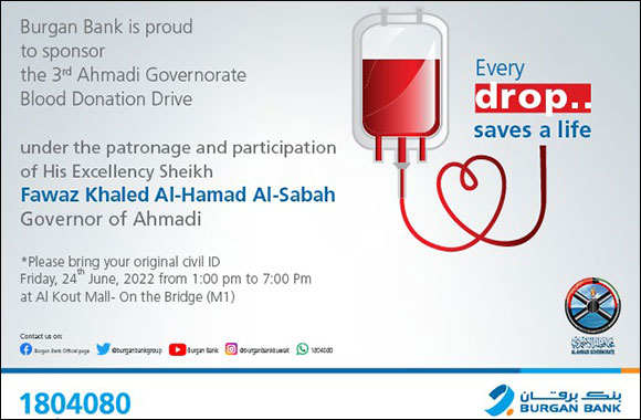 Burgan Bank Sponsors and Participates in Al Ahmadi Governorate's Blood Donation Campaign
