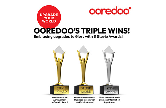 Ooredoo Triumphs with Three Prestigious Stevie MENA Awards, Including Two Gold and One Silver, Showcasing Innovation and Excellence