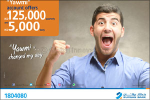 Burgan Bank announces names of the daily lucky winners of Yawmi account draw'