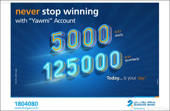Burgan Bank announces names of the daily lucky winners of Yawmi account draw'