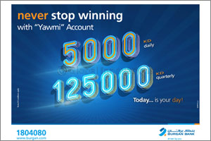 ''Burgan Bank Announces Names of the Daily Lucky Winners of Yawmi Account Draw''