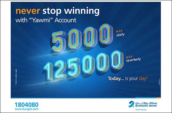 'Burgan Bank Announces Names of the Daily Lucky Winners of Yawmi Account Draw