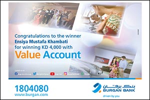 ENSIYA MUSTAFA KHAMBATI Wins KD 4000 in Burgan Bank's Value Account Draw