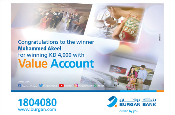 MOHAMMED AKEEL Wins KD 4000 in Burgan Bank's Value Account Draw