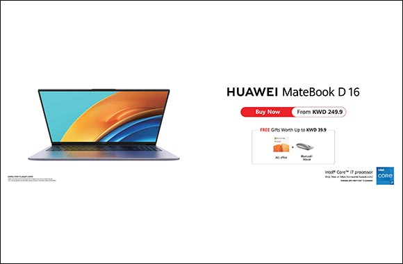 The new HUAWEI 16-inch Laptops depicted: HUAWEI MateBook D 16 and HUAWEI MateBook 16s