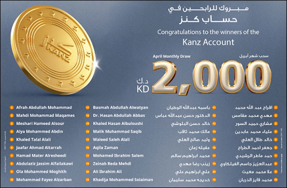 Burgan Bank Announces the Names of the Monthly Draw Winners of Kanz Account