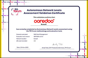 Ooredoo Kuwait Sets Global Benchmark in Network Automation, Earns TM Forum Certification